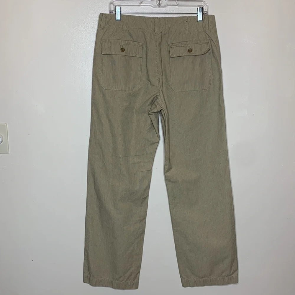 BANANA REPUBLIC Pants Tan Micro Pinstripe Coastal Grandpa Straight Leg 32